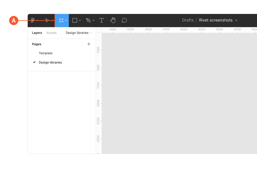 Figma interface showing grid selection